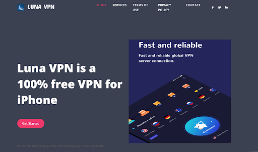 Luna VPN Homepage