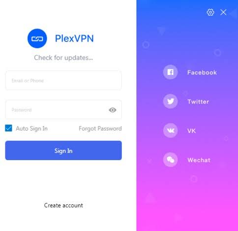 Plex Pro Sign In page