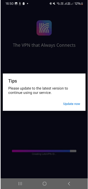 App asking to update it